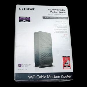 Netgear N600 Wifi Cable Modem Router Model No. C3700 New In Box!